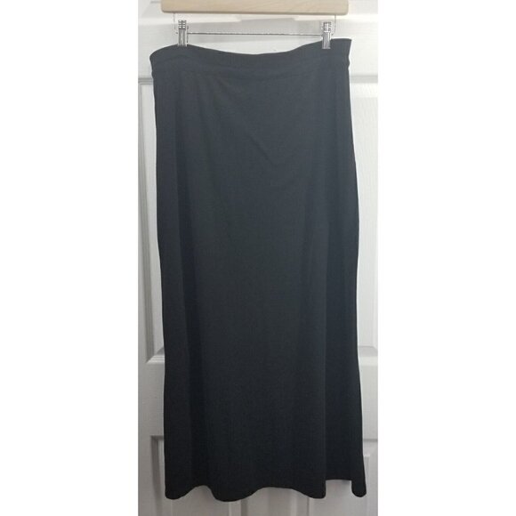Seven7 Womens L Midi Skirt Stretch Knit Black Drawstring Pull On - Picture 6 of 8
